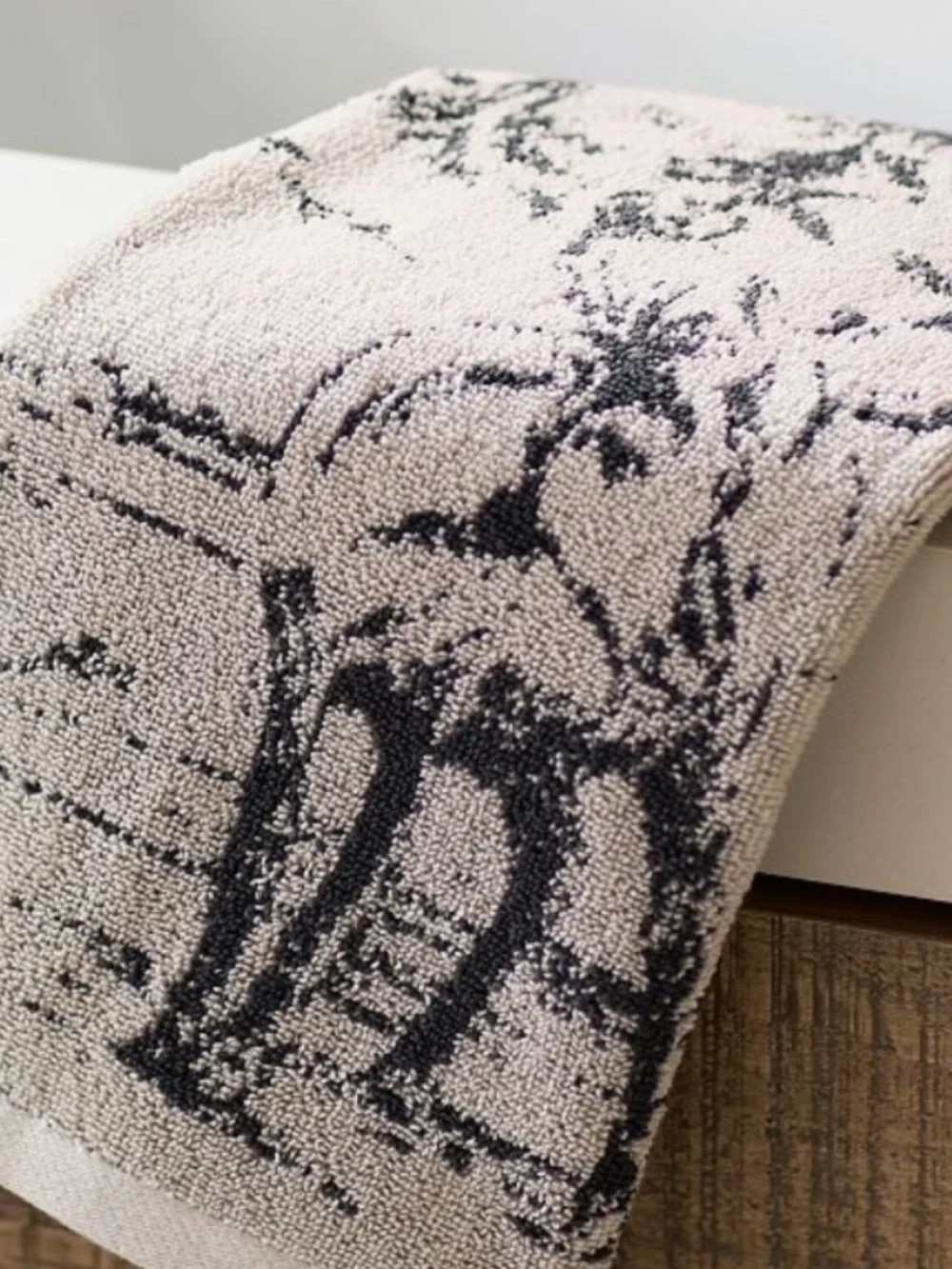 NWT Pottery Barn Rustic Forest Bath Towel Cabin Stag Cottage Woodland